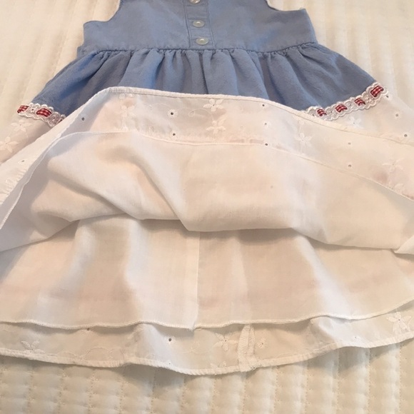 B.T. Kids Chambray Blue with White Eyelet Dress Size 24 Months - Picture 6 of 8